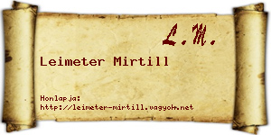 Leimeter Mirtill névjegykártya